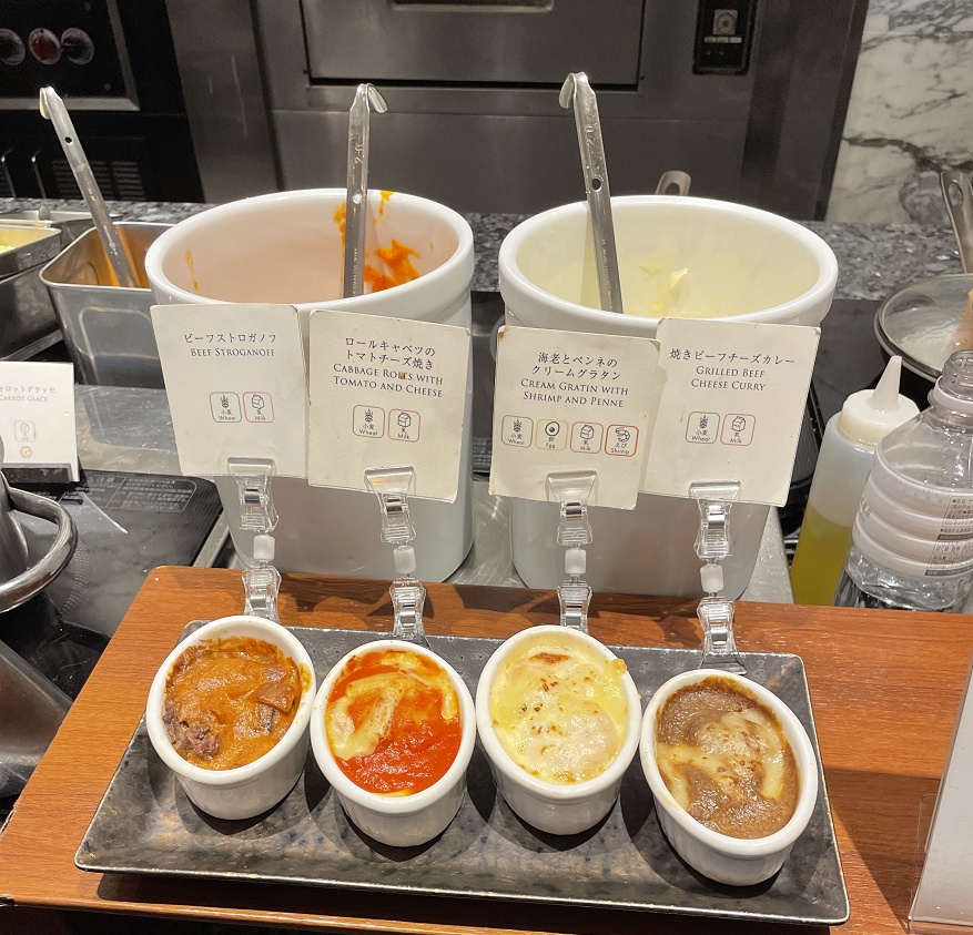 ビーフストロガノフ・ロールキャベツのトマトチーズ焼き・海老