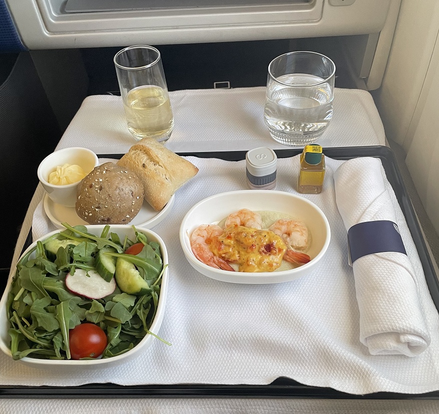 ボイル海老・サラダ・パン